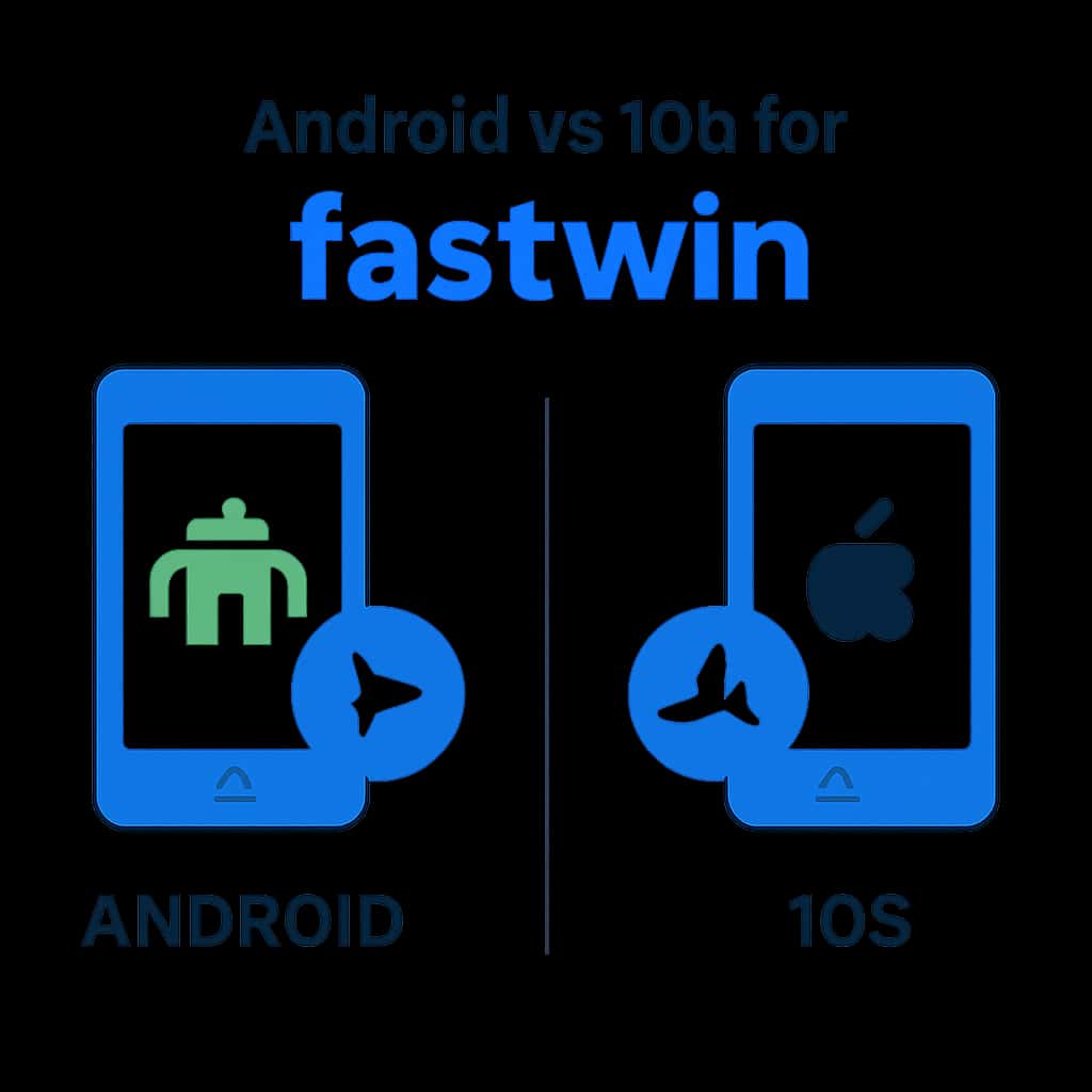 Diagram illustrating the installation differences between Android and iOS for fastwin