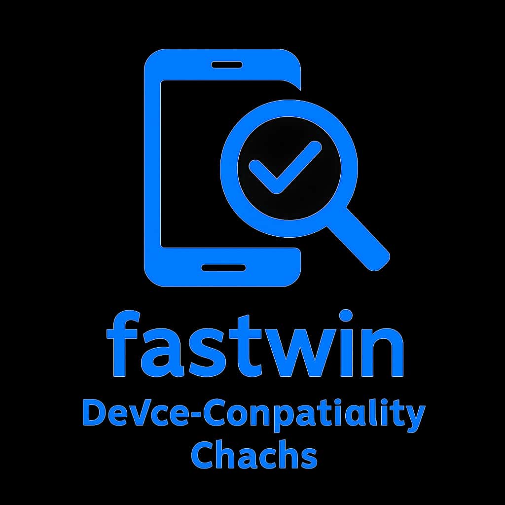 A professional badge for fastwin Device Compatibility Checks, clearly showcasing the service.
