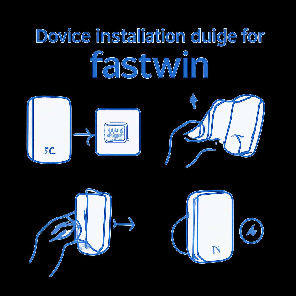 An educational illustration for the Device Installation Guide for fastwin.