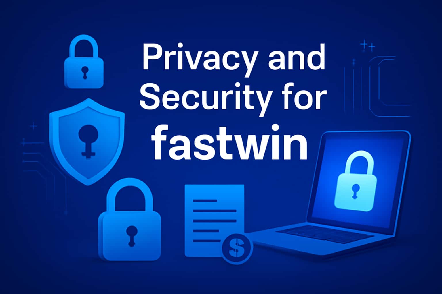 An informative visual representation of privacy and security measures for the fastwin application.