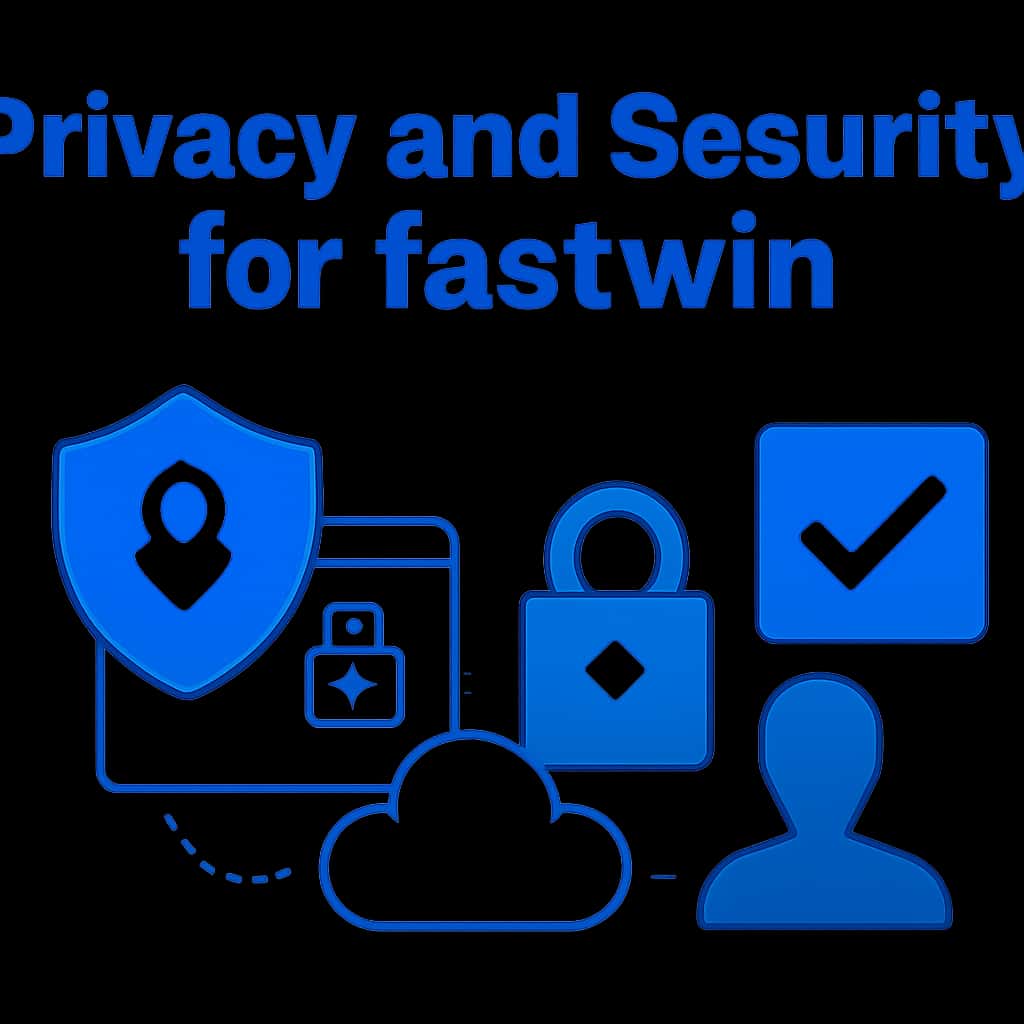 An educational diagram showcasing privacy and security aspects of the fastwin app.