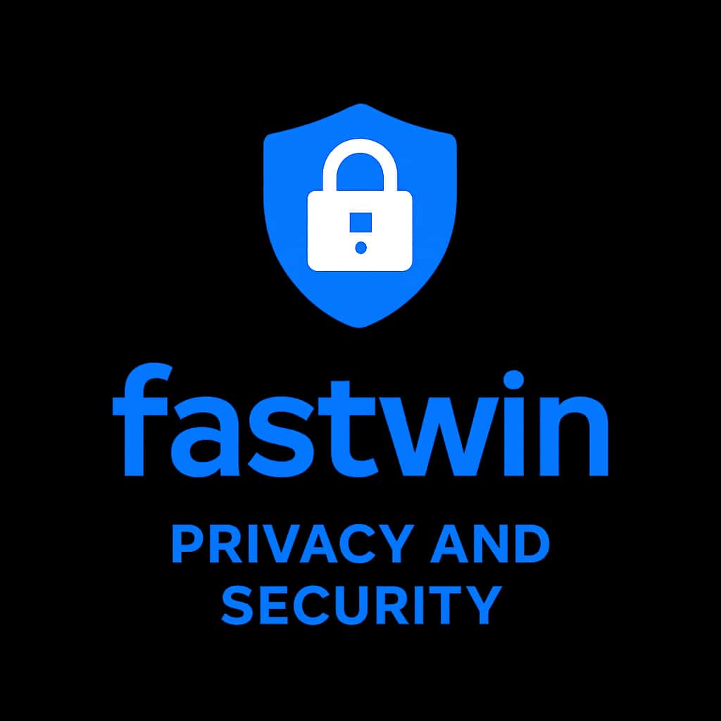 A badge symbolizing privacy and security guidelines for the fastwin app.