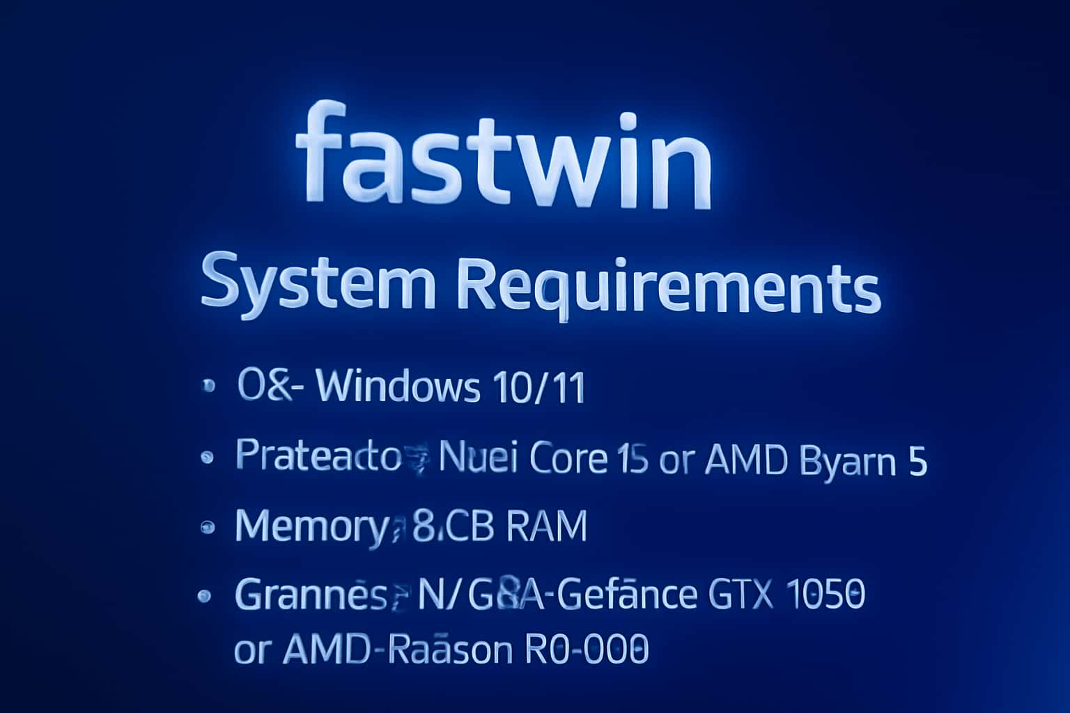 An informational scene depicting fastwin System Requirements.