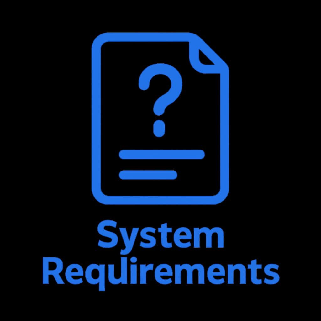 A badge representing fastwin System Requirements.