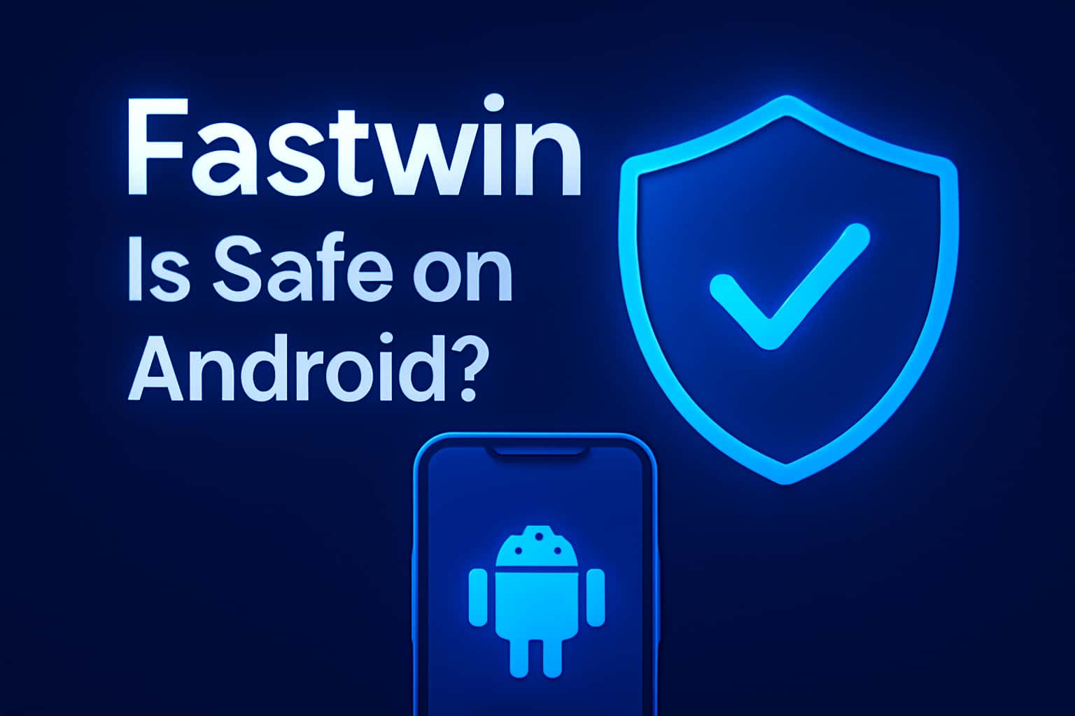An informational scene depicting the safety of fastwin on Android devices.