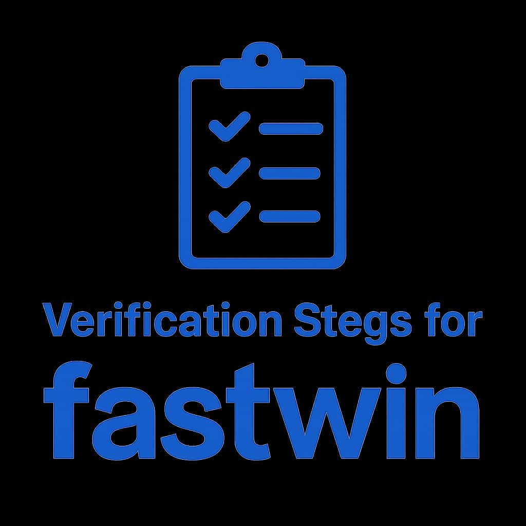 A badge representing the verification process for fastwin.